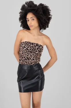 Body drapeado mesh animal print
