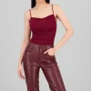 Bodysuit con cuello cascada de brillos