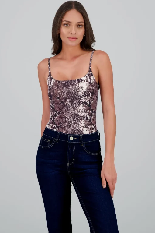 Bodysuit tirantes estampado vibora
