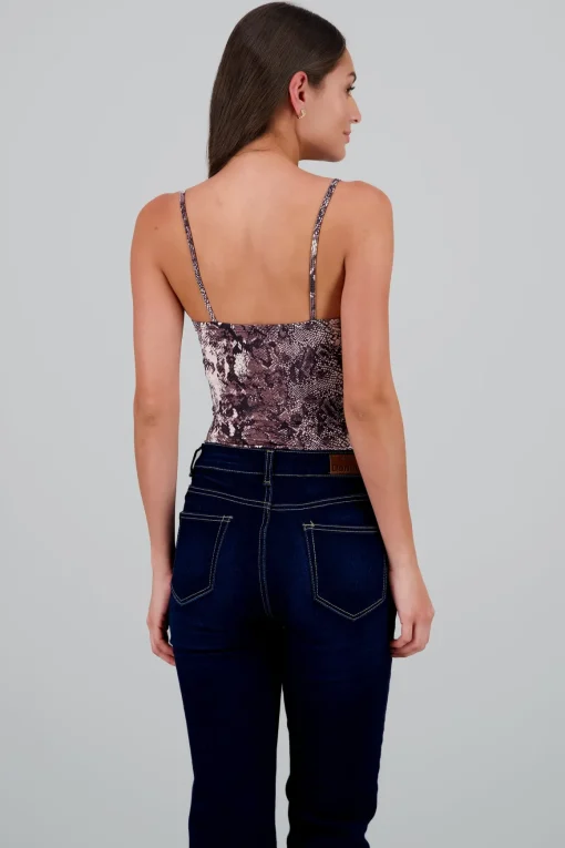 Bodysuit tirantes estampado vibora