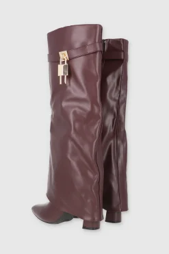 Bota Efecto Piel Funda Candado