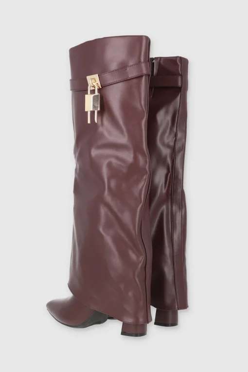 Bota Efecto Piel Funda Candado