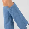 Bota funda denim trabillas