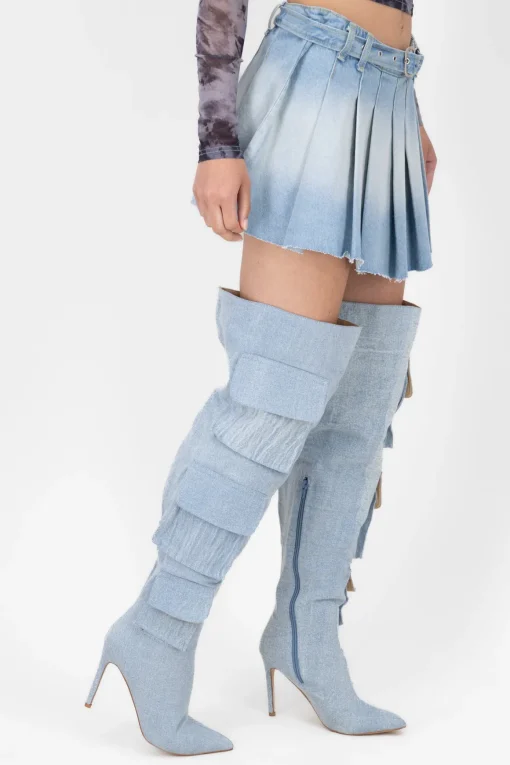 Bota larga bolsas cargo