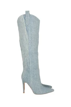 Bota larga denim