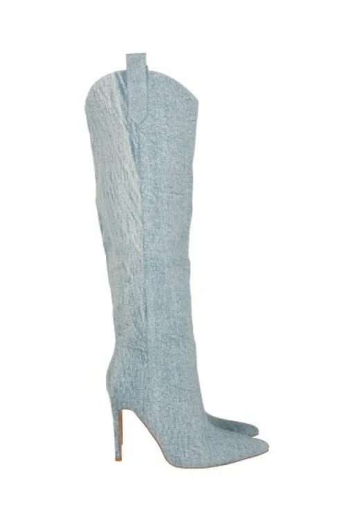Bota larga denim
