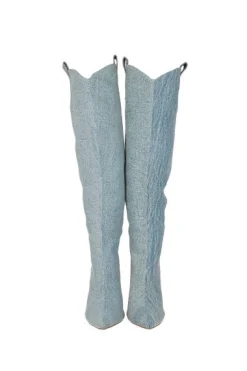Bota larga denim