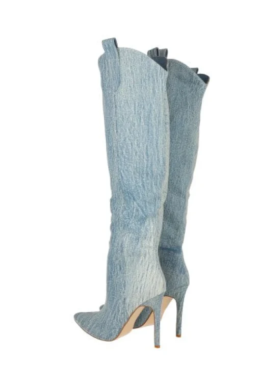 Bota larga denim
