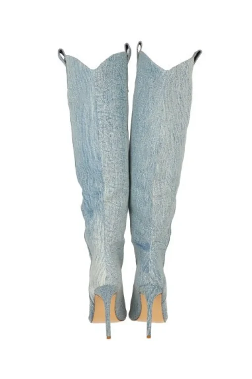 Bota larga denim