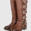 BOTA MOTERA 6 HEBILLAS TIRAS ARO