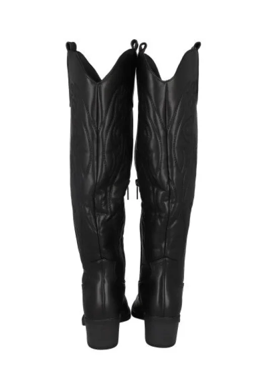 Bota Vaquera Efecto Piel Bordados
