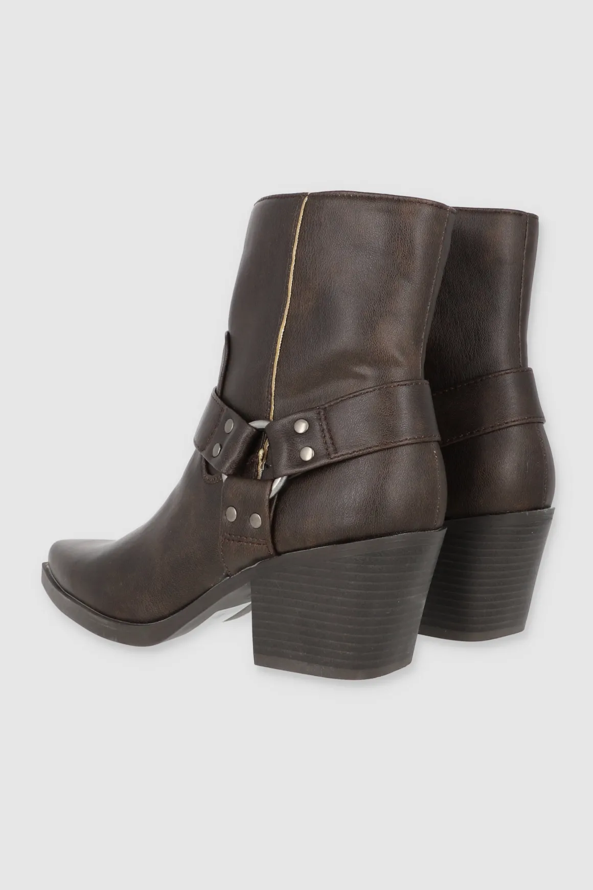 Bota vaquera tiras hebilla aro