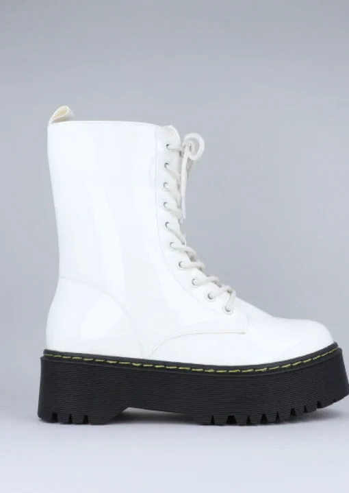Botas combat charol