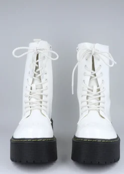 Botas combat charol