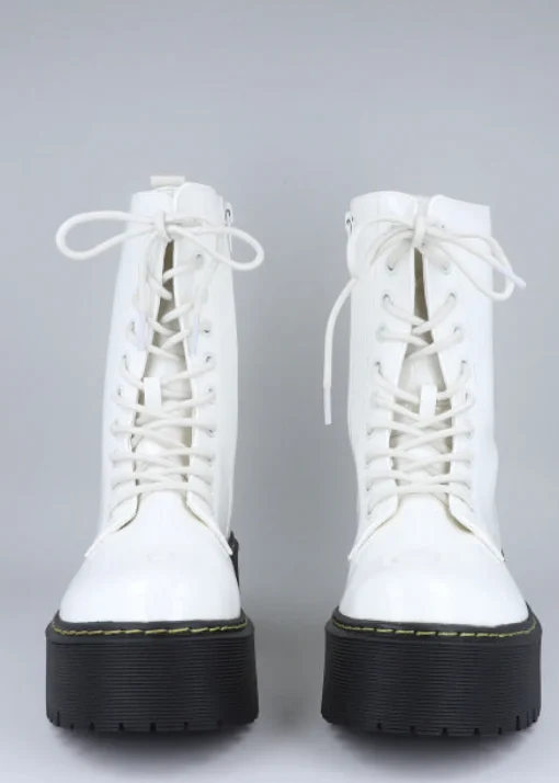 Botas combat charol