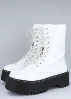 Botas combat charol