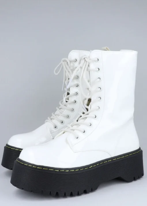 Botas combat charol