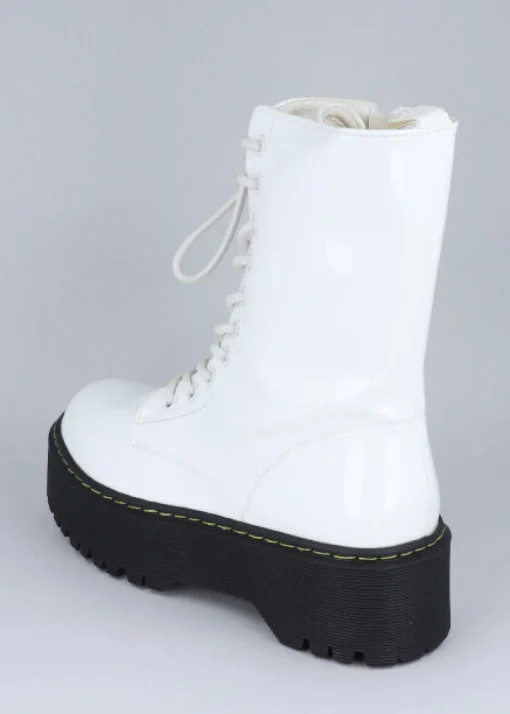 Botas combat charol