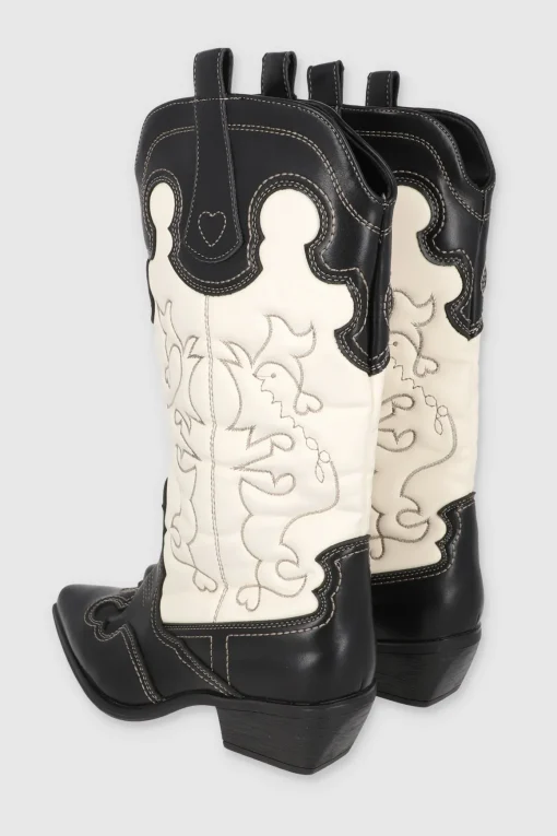 Botas vaqueras bicolor costuras
