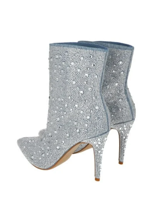 Botin denim brillos