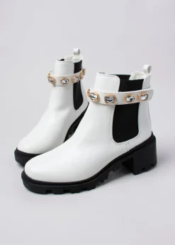 Botín suela track brillos