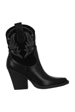 Botín vaquero suede costuras efecto piel