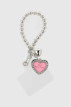 Cadena para celular corazon brillos