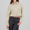 Camisa corta estampado rayas