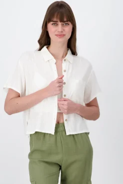 Camisa crop botones