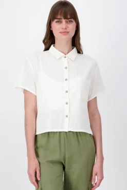 Camisa crop botones