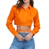 Camisa crop cintas cruzadas