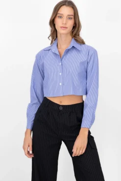 Camisa Crop De Rayas