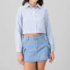 Camisa crop detalle doble bolsa