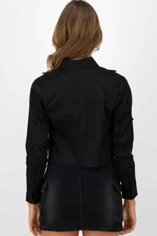 Camisa crop detalle moños
