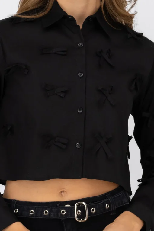 Camisa crop detalle moños