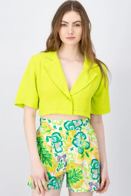 Camisa Crop Detalle Solapa