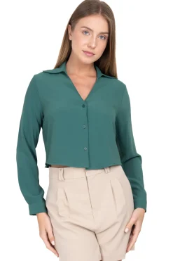 Camisa Crop Escote