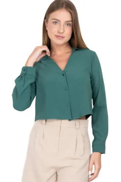 Camisa Crop Escote
