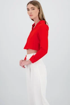 Camisa Crop Escote