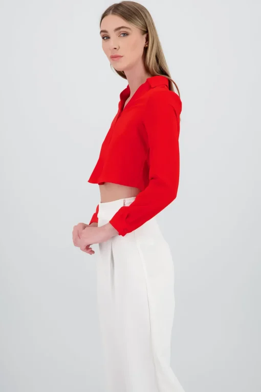 Camisa Crop Escote