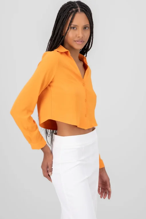 Camisa Crop Escote