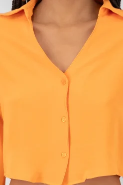 Camisa Crop Escote