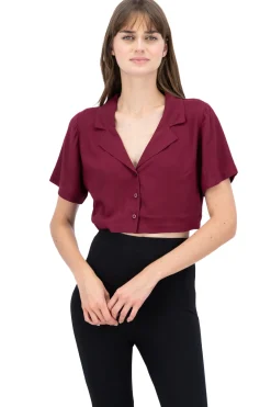 Camisa crop lisa