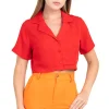 Camisa crop lisa