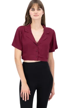 Camisa crop lisa