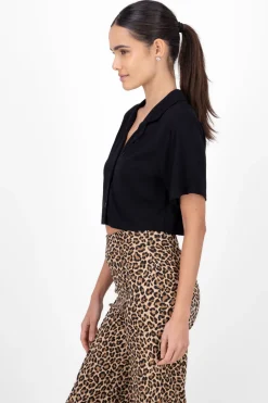 Camisa crop lisa