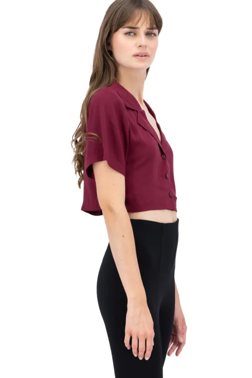 Camisa crop lisa