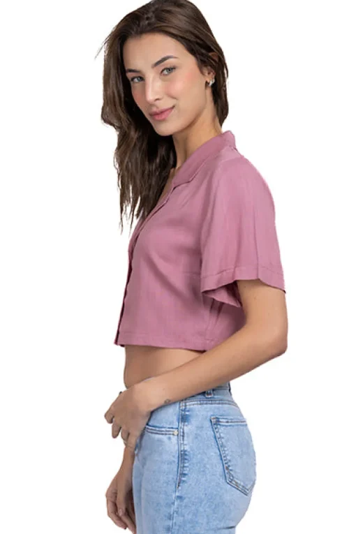 Camisa crop lisa