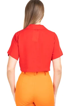 Camisa crop lisa