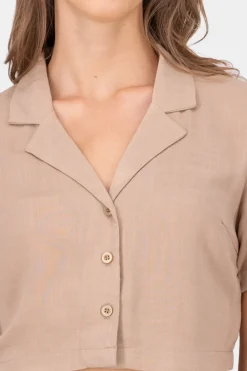 Camisa crop lisa